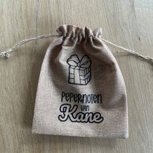 Jute zakje met naam