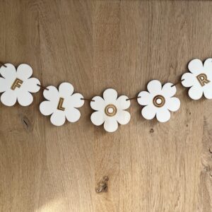 Bloemen slinger met naam